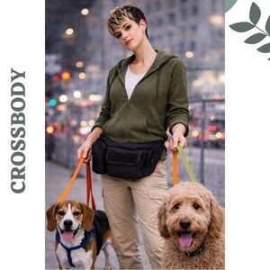 Black Canvas Utility Fanny Pack Multi Pocket Belt Bag Waist